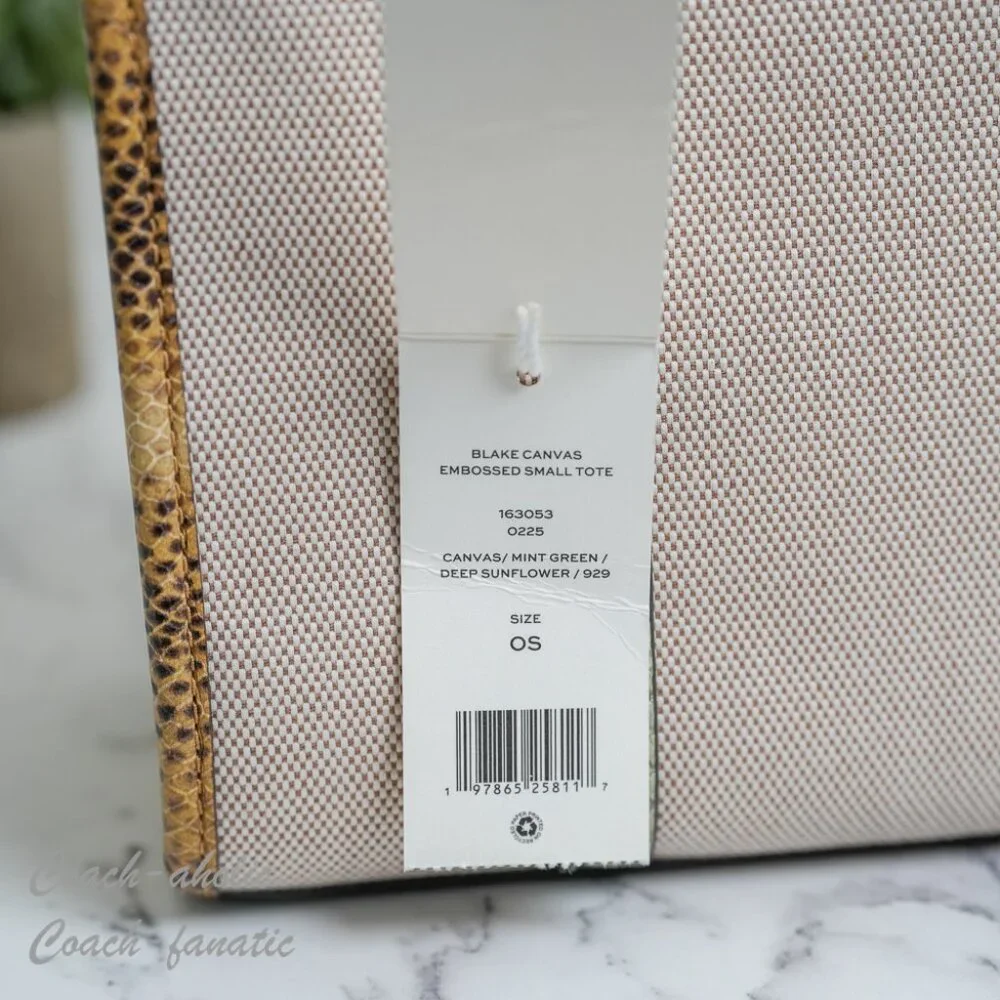 NWT Tory Burch Blake Canvas Embossed Small Tote Crossbody 163053